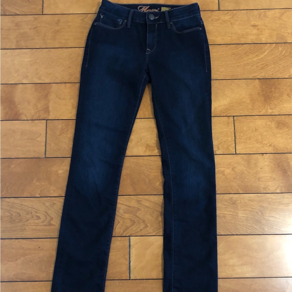 Mavi Straight Leg Dark Denim Jeans, Size 25